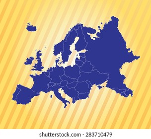 Detailed map of Europe with background