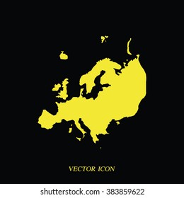 Detailed map of Europe. Flat icon.