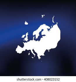 Detailed map of Europe. Flat icon.