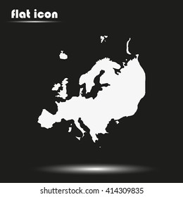 Detailed map of Europe. Flat icon.