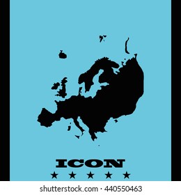 Detailed map of Europe. Flat icon.