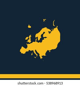 Detailed map of Europe. Flat icon.