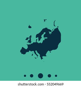 Detailed map of Europe. Flat icon.