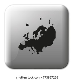 Detailed map of Europe flat vector icon.