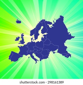 Detailed map of Europe with Impactful Background