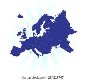 Detailed Map of Europe with Light Background