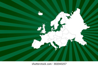 Detailed Map of Europe -  Vector Background Illustration