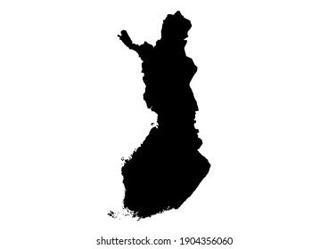 Detailed map of Finland isolated on white background. Vector map suitable for digital editing and prints of all sizes.