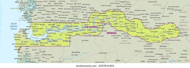 Detailed map of The Gambia