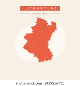 Detailed map of the Grand Duchy of Luxembourg with borders of municipalities, subdistricts, the former districts, and the country. Vector illustration