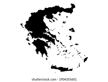 Detailed map of Greece isolated on white background. Vector map suitable for digital editing and prints of all sizes.