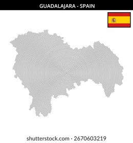 Mapa detallado de Guadalajara con su diseño de bandera