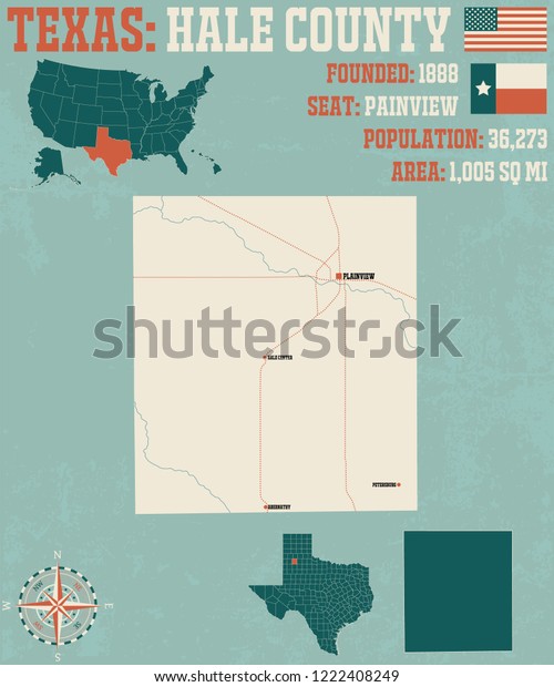 Detailed Map Hale County Texas Usa Stock Vector (Royalty Free ...