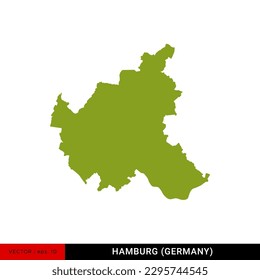 Detailed Map of Hamburg - State of Germany Vector Illustration Design Template