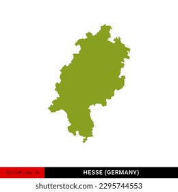 Detailed Map of Hesse (Hessen) - State of Germany Vector Illustration Design Template