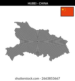 Detailed map of Hubei showcasing its geographic layout