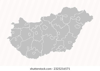 Detailed Map of Hungary With States and Cities