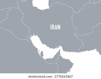 Detailed Map of Iran and the Strait of Hormuz – Middle East Geopolitical Region and Oil Trade Route