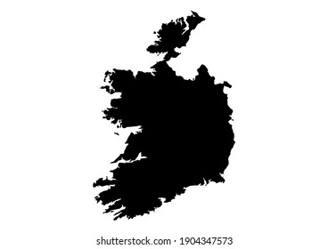 Detailed Map Ireland Isolated On White Stock Vector (Royalty Free ...