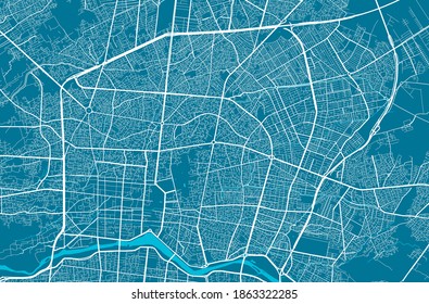 Detailed map of Isfahan city administrative area. Royalty free vector illustration. Decorative graphic tourist map of Isfahan territory.