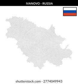 Detailed map of Ivanovo showcasing its geographical outline