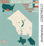 Detailed map of Jackson County in Texas, USA