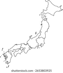 Detailed map of Japan with all prefecture borders clearly marked. Great for teaching, regional data, or administrative reference.	