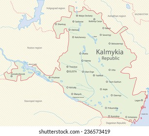 Detailed map of Kalmykia Republic, Russia