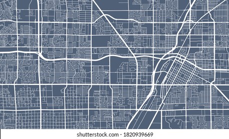 Detaillierte Karte der Stadtverwaltung von Las Vegas. Lizenzfreie Vektorgrafik. Stadtlandpanorama. Dekorative grafische touristische Karte des Gebiets von Las Vegas.