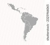 Detailed Map of Latin America With Countries, can be used for business designs, presentation designs or any suitable designs.