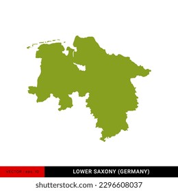 Detailed map of Lower Saxony (Niedersachsen) - State of Germany Vector Illustration Design Template.