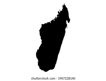 Mapa detallado de Madagascar aislado en el fondo blanco. Mapa vectorial adecuado para edición digital e impresiones de todos los tamaños.