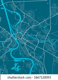 Detailed map of Mannheim city administrative area. Royalty free vector illustration. Cityscape panorama. Decorative graphic tourist map of Mannheim territory.