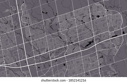 Detailed map of Markham city administrative area. Royalty free vector illustration. Cityscape panorama. Decorative graphic tourist map of Markham territory.