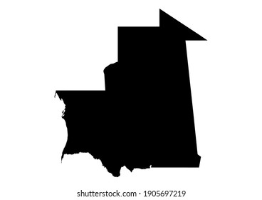 Detailed map of Mauritania isolated on white background. Vector map suitable for digital editing and prints of all sizes.