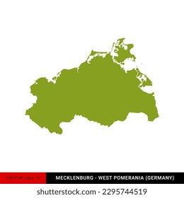 Detailed Map of Mecklenburg-Western Pomerania (Mecklenburg-Vorpommern) - State of Germany Vector Illustration Design Template