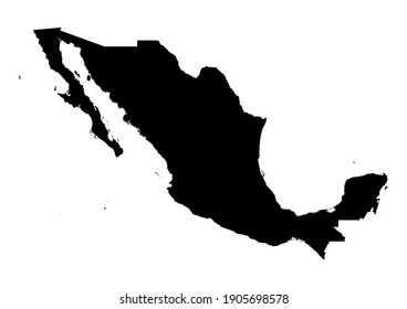 Detailed map of Mexico isolated on white background. Vector map suitable for digital editing and prints of all sizes.