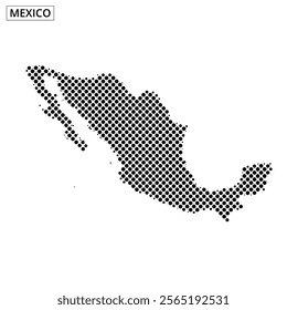 A detailed map of Mexico is represented using dotted patterns, showcasing its geographical shape and outlines clearly.