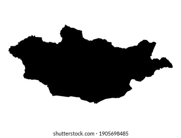 Detailed map of Mongolia isolated on white background. Vector map suitable for digital editing and prints of all sizes.