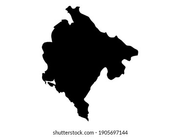 Detailed map of Montenegro isolated on white background. Vector map suitable for digital editing and prints of all sizes.