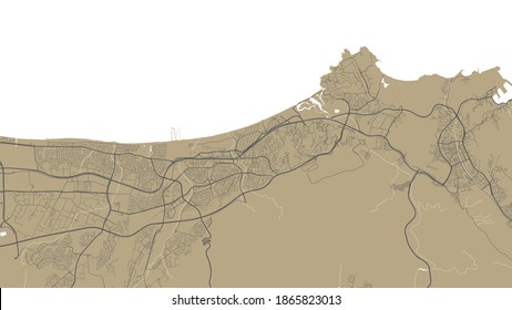 Detailed map of Muscat city administrative area. Royalty free vector illustration. Cityscape panorama. Decorative graphic tourist map of Muscat territory.