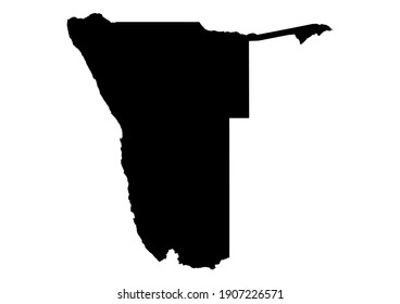 Detailed map of Namibia isolated on white background. Vector map suitable for digital editing and prints of all sizes.