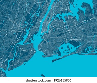 Detailed map of New York city administrative area. Royalty free vector illustration. Cityscape panorama. Decorative graphic tourist map of New York territory.