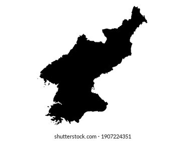 Detailed map of North Korea isolated on white background. Vector map suitable for digital editing and prints of all sizes.