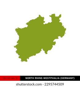 Detailed Map of North Rhine-Westphalia (Nordrhein-Westfalen) - State of Germany Vector Illustration Design Template