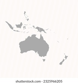 Detailed Map of Oceania With Countries, can be used for business designs, presentation designs or any suitable designs.