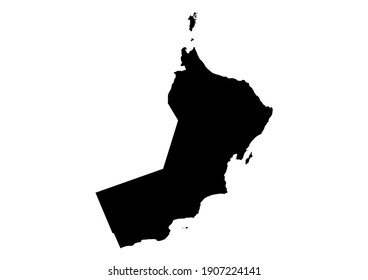 Detailed map of Oman isolated on white background. Vector map suitable for digital editing and prints of all sizes.