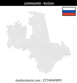 Detailed map outline of Leningrad showcasing its identity with