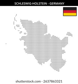 Detailed map outline of Schleswig-Holstein region