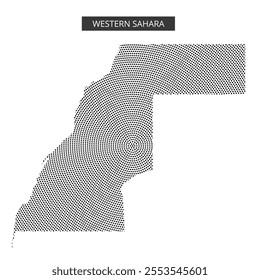 A detailed map outlines the geographical boundaries of Western Sahara, displaying unique topographical features and data relationships.